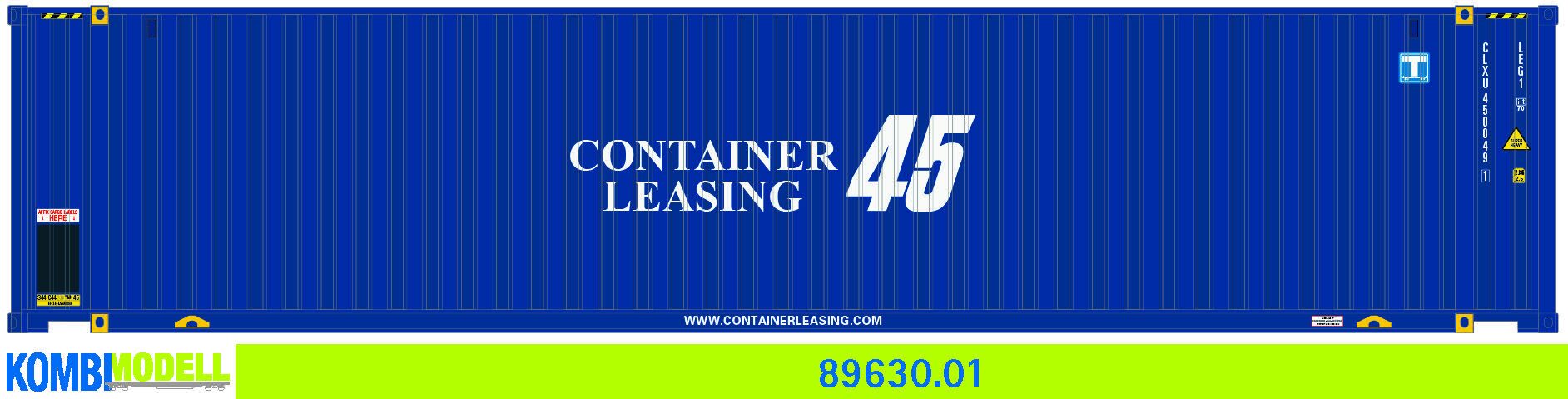Kombimodell 89630.01 WB-A /Ct 45' (Euro) Container Leasing" blau" #CLXU 450049